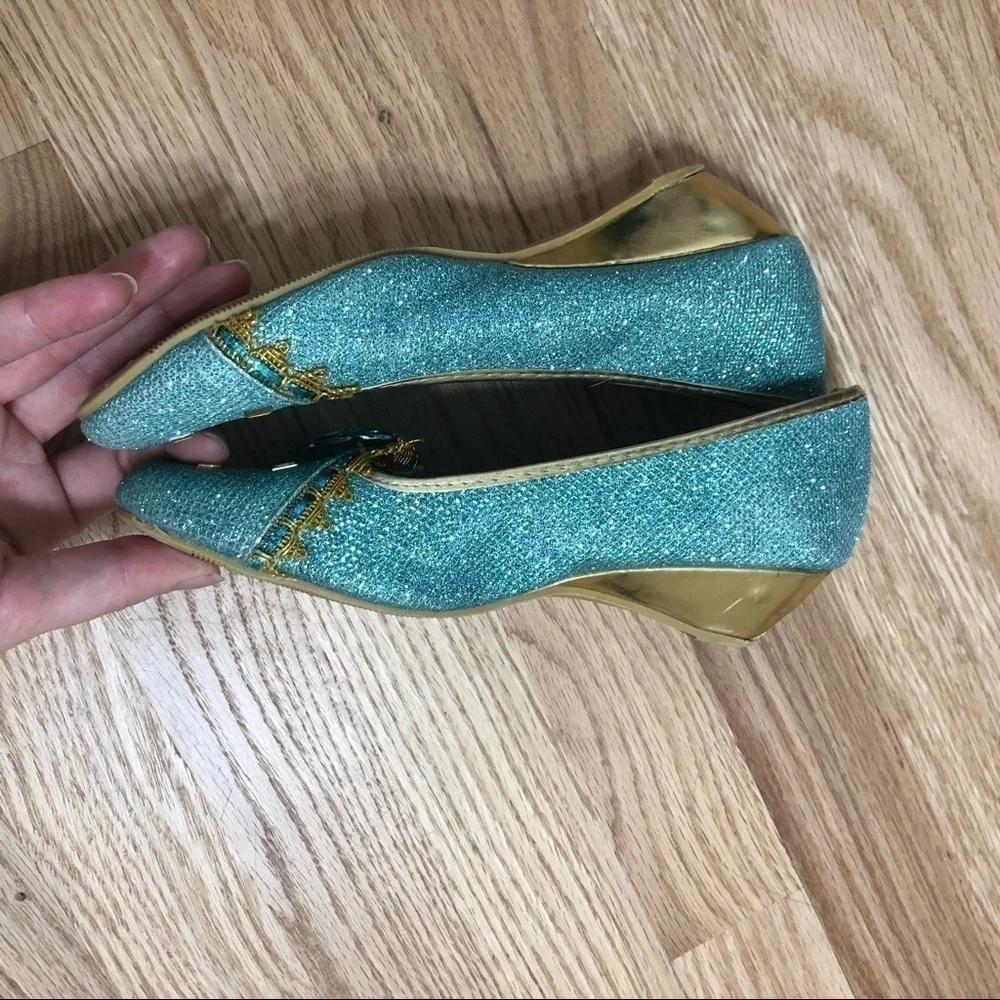 Disney Jasmine Wedge Heels Sz 2/3 Play Shoes Blue